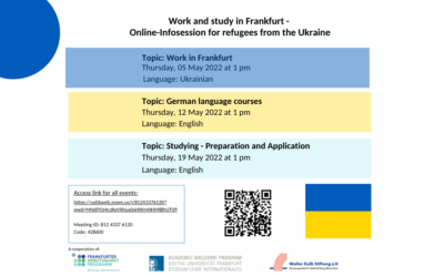 Informationen zu Arbeit, Deutsch, Studium für Geflüchtete aus der Ukraine